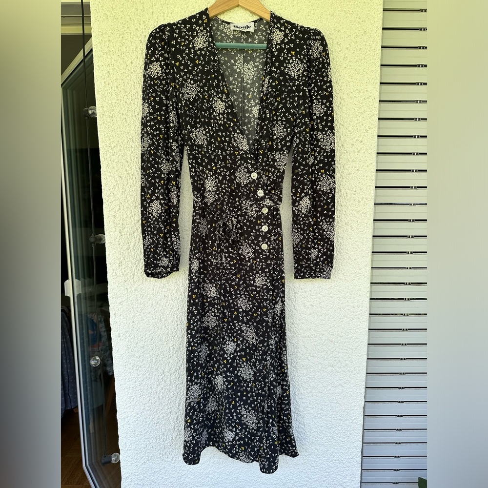 Rouje Paris Gabin dress size 36/ US 4/S long sleeve midi wrap dress - Picture 6 of 9